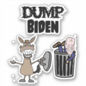 Sticker Drôle Dump Biden Caricature politique (Devant)