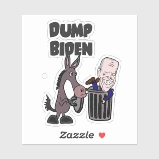 Sticker Drôle Dump Joe Biden Cartoon (Feuille)