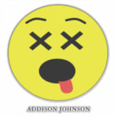 Sticker Drôle Emoticon Malade Emoji Visage Jaune Ajouter N (Devant)