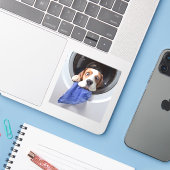 Sticker Drôle étourdissant beagle lavage délicat (Ordinateur portable avec iPhone)