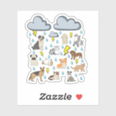 Sticker Drôle expression anglaise Il pleut des chats et de (Feuille)