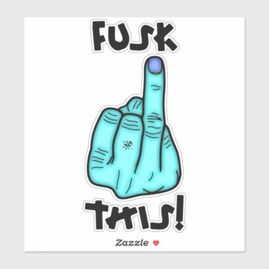 Sticker Drôle expression de frustration (fausse f-bombe) v (Feuille)