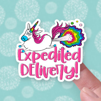 Sticker Drôle Farny Unicorn livraison accélérée