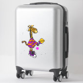 Sticker Drôle Giraffe Jouer Pickleball (Sur valise)