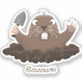 Sticker Drôle gopher de poche creusant dessin dessin de de (Recto)