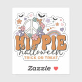Sticker Drôle Halloween disant Hippie Halloween (Feuille)