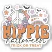 Sticker Drôle Halloween disant Hippie Halloween (Devant)
