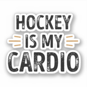 Sticker Drôle Hockey est mon Cardio - sport Cadeau