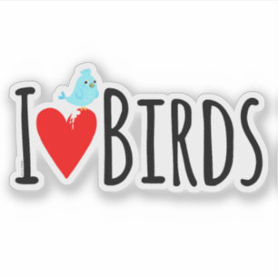 Sticker Drôle J'adore les oiseaux