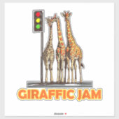 Sticker Drôle Jam de la Giraffe de Pun (Feuille)