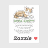Sticker Drôle Kitty sagesse (Feuille)