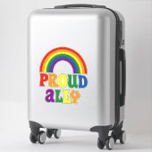 Sticker Drôle LGBT Rainbow Pride Fière Ally Cadeau (Sur valise)