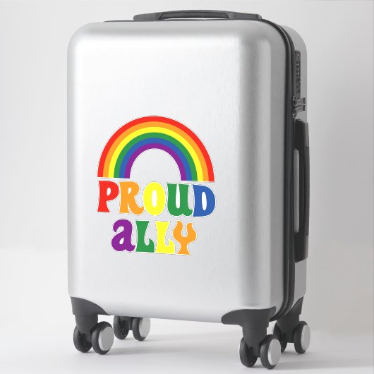 Sticker Drôle LGBT Rainbow Pride Fière Ally Cadeau (Sur valise)