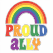 Sticker Drôle LGBT Rainbow Pride Fière Ally Cadeau (Devant)
