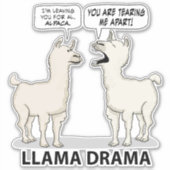 Sticker Drôle Llama Drama (Devant)