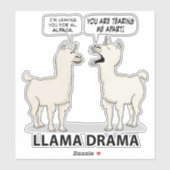 Sticker Drôle Llama Drama (Feuille)