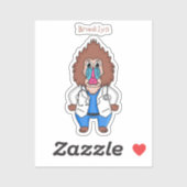 Sticker Drôle manuel dessin d'un médecin (Feuille)