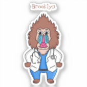 Sticker Drôle manuel dessin d'un médecin (Recto)