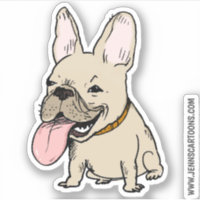 Drôle mignon chien français | Frenchie Cartoon Dog