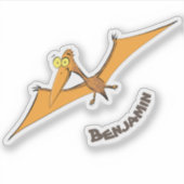 Sticker Drôle mignon dessin animé de pterodactyle volant o (Devant)