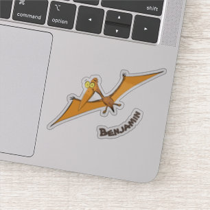 Sticker Drôle mignon dessin animé de pterodactyle volant o