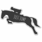 Sticker Drôle mignon Juste Sauter Cheval Equestre Voiture  (Devant)