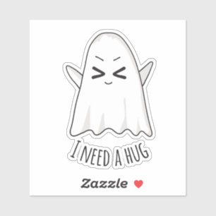 Sticker Drôle mignon Kawaii Halloween Ghost Coupe personna