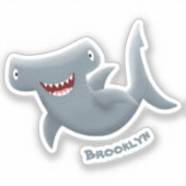 Sticker Drôle mignon requin marteau dessin animé (Recto)