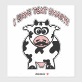 Sticker Drôle Moustache Cow Tee Smarts (Feuille)