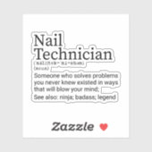Sticker Drôle Nail Tech Définition, Nail Technician Cadeau (Feuille)