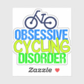 Sticker Drôle Obsessionnel cycliste Trouble Cycliste (Feuille)