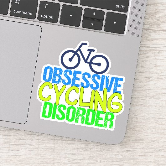 Sticker Drôle Obsessionnel cycliste Trouble Cycliste (Détail)