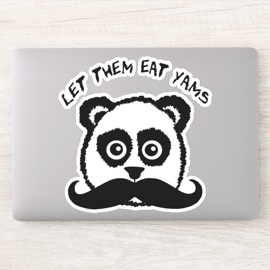 Sticker Drôle Panda Moustache Laissez-Les Manger Des Yams (Ordinateur)