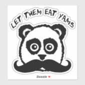 Sticker Drôle Panda Moustache Laissez-Les Manger Des Yams (Feuille)