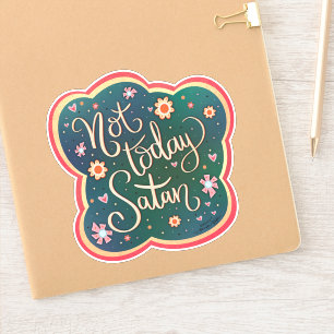 Sticker Drôle Pas Aujourd'Hui Satan Plutôt Inspirivity