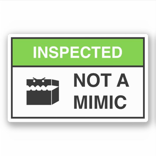 Sticker Drôle pas un symbole Mimic Tableto RPG (Devant)