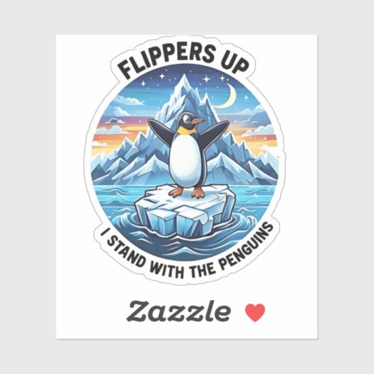 Sticker Drôle Penguin Résiste À La Manifestation Contre Le (Feuille)