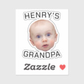 Sticker Drôle personnalisé visage bébé (Feuille)