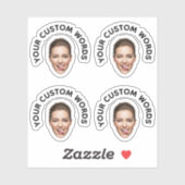 Sticker Drôle photo personnalisée avec texte personnalisé (Feuille)