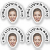 Sticker Drôle photo personnalisée avec texte personnalisé (Devant)