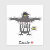 Sticker drôle pingouin ninja panier silencieux mais mortel (Feuille)