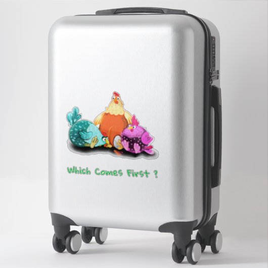 Sticker Drôle Poulets En Attente Oeuf À Hatch - Texte Pers (Sur valise)