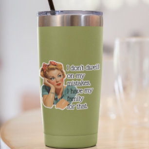 Sticker Drôle Retro Famille de femme de ménage Dit Sarcast