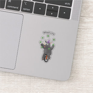 Sticker Drôle rhinocéros mignon jonglant sur monocycle