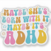 Sticker Drôle Sarcastique Infirmière Badge Reel ADHD (Devant)