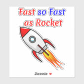 Sticker Drôle Skateboard Design - Speed Fast Rocket (Feuille)