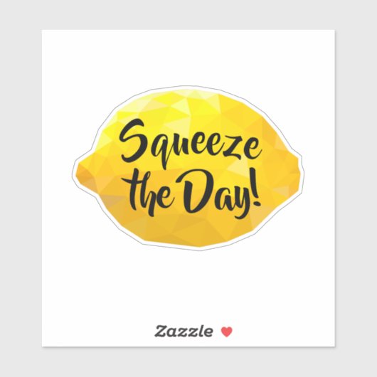 Sticker Drôle Squeeze Jour Script 3D Lemon (Feuille)