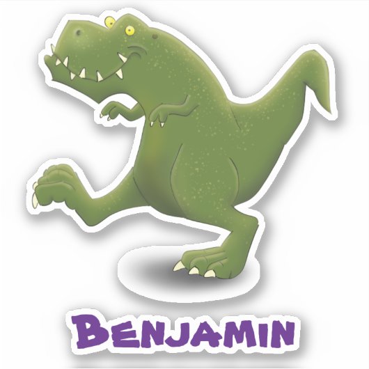 Sticker Drôle T rex dinosaure dessin animé humour (Devant)