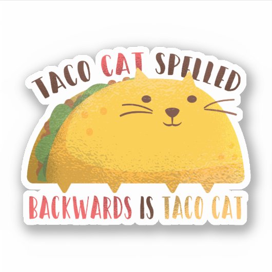 Sticker Drôle Taco Cat Cartoon Ado garçon fille Cadeaux me (Devant)