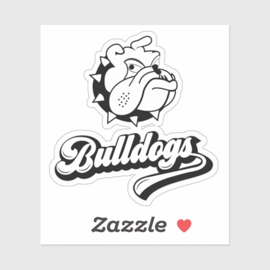Sticker Drôle Tête de Bulldog (Feuille)
